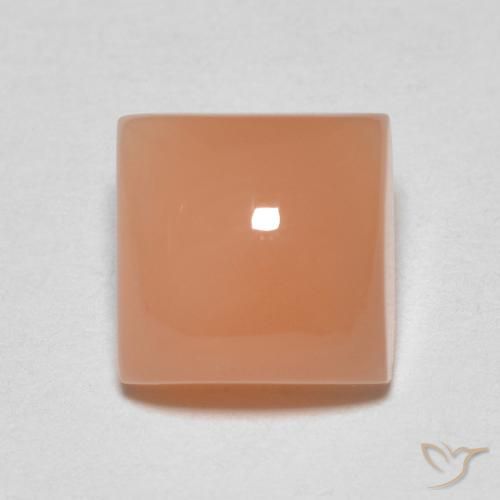 2.09ct Natural Laranja Melão Pedra da Lua, Quadrado, Translúcido