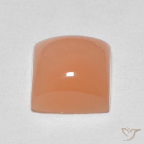 Pedra da Lua Laranja Melão Natural 2.09ct, Quadrado, Translúcido