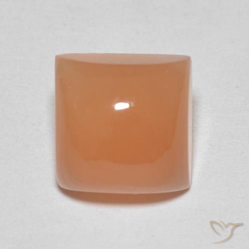 2.11ct Natural Laranja Avermelhado Claro Pedra da Lua, Quadrado, Translúcido