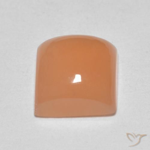 Pedra da Lua Laranja Melão Natural 2.01ct, Quadrado, Translúcido