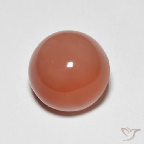 5.13ct Natural fogo laranja Pedra da Lua, Redondo, Opaco
