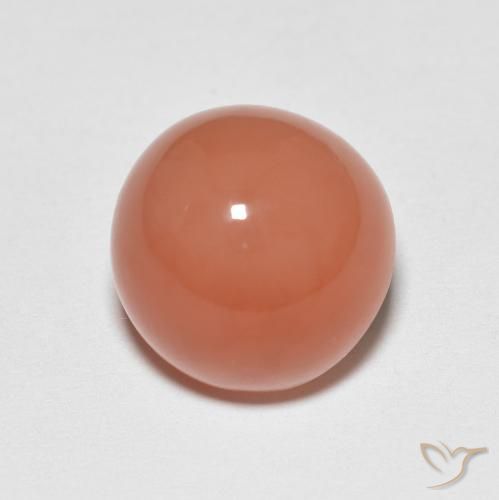 5.53ct Natural Laranja Melão Pedra da Lua, Redondo, Translúcido