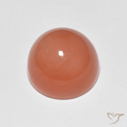 Pedra da Lua Laranja Melão Natural 5.53ct, Redondo, Translúcido