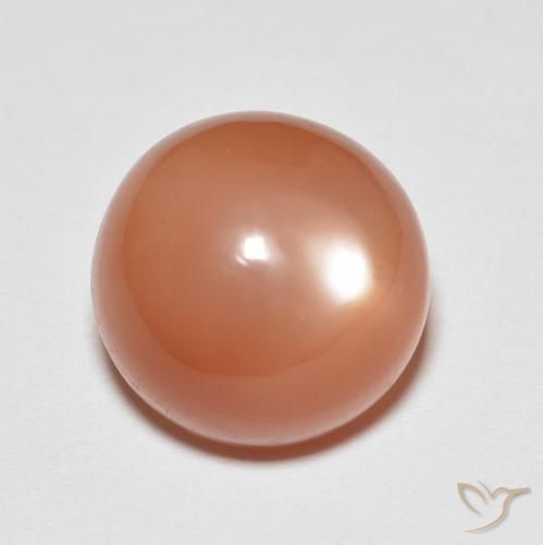 6.51ct Natural Laranja Avermelhado Claro Pedra da Lua, Redondo, Translúcido