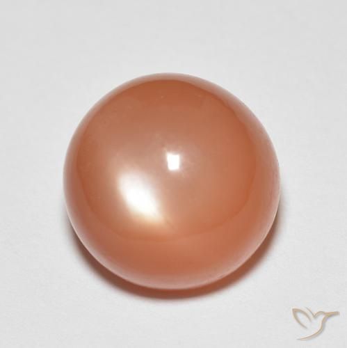 Pedra da Lua Laranja Avermelhado Claro Natural 6.51ct, Redondo, Translúcido