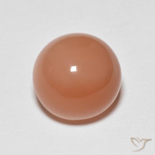 5.37ct Natural Laranja Avermelhado Claro Pedra da Lua, Redondo, Translúcido
