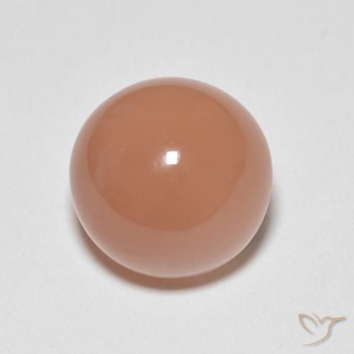 Pedra da Lua Laranja Avermelhado Claro Natural 5.37ct, Redondo, Translúcido