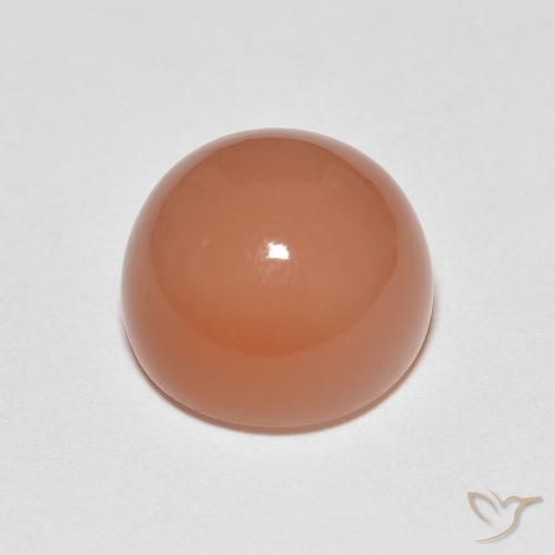 Pedra da Lua Laranja Avermelhado Claro Natural 5.37ct, Redondo, Translúcido