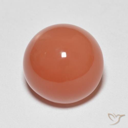 Pedra da Lua laranja avermelhado Natural 6.80ct, Redondo, Translúcido