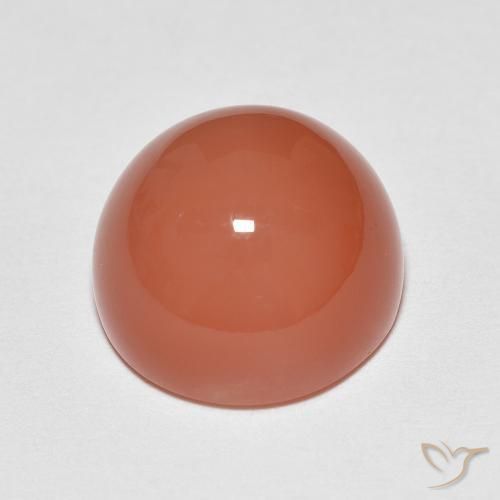 Pedra da Lua laranja avermelhado Natural 6.80ct, Redondo, Translúcido