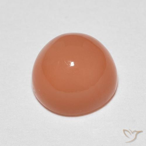 Pedra da Lua Laranja Médio Natural 1.23ct, Redondo, Translúcido