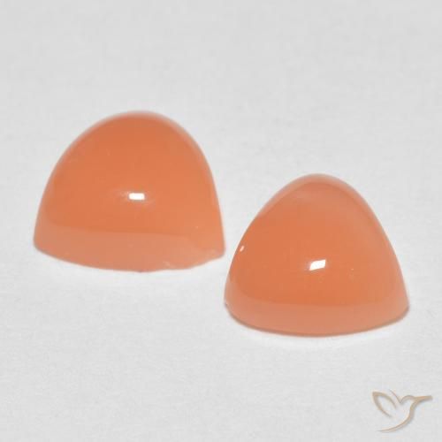 Pedras preciosas de Pedra da Lua Laranja claro natural de 1.43 ct, Trilhão, Translúcido