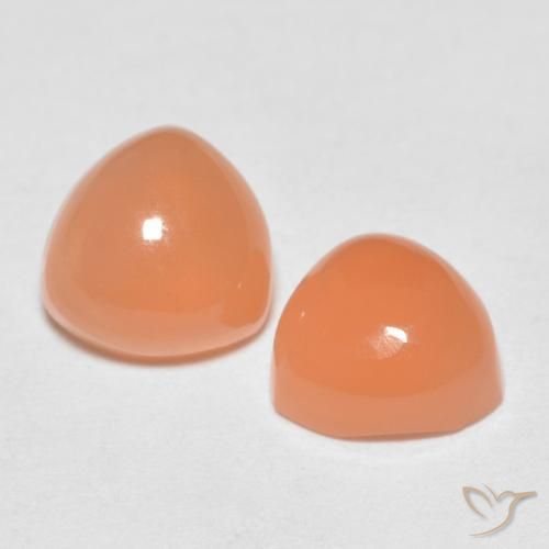 Pedras preciosas de Pedra da Lua Laranja claro natural de 1.77 ct, Trilhão, Translúcido