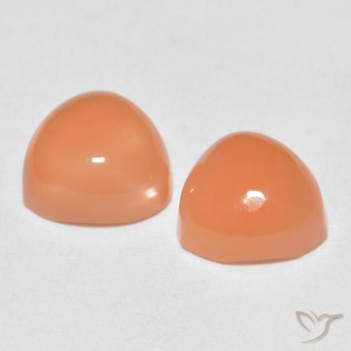 Pedras preciosas de Pedra da Lua Laranja claro natural de 1.77 ct, Trilhão, Translúcido