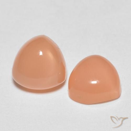 Pedras preciosas de Pedra da Lua Laranja Melão natural de 1.66 ct, Trilhão, Translúcido