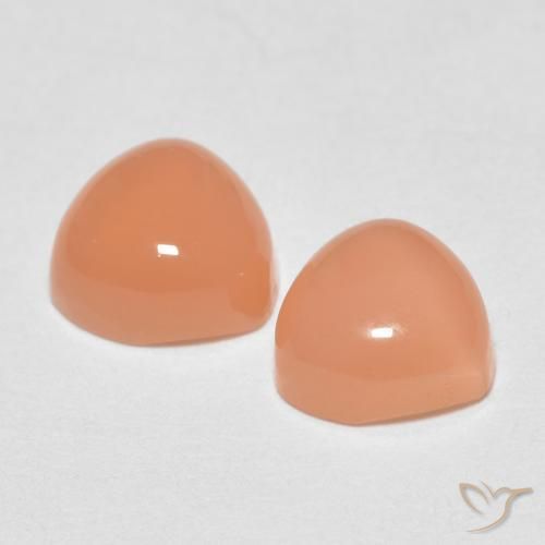 Pedras preciosas de Pedra da Lua Laranja Melão natural de 1.66 ct, Trilhão, Translúcido