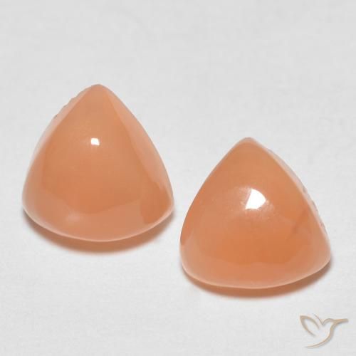 1.62ctw Natural Laranja Médio Pedra da Lua, Trilhão, Translúcido