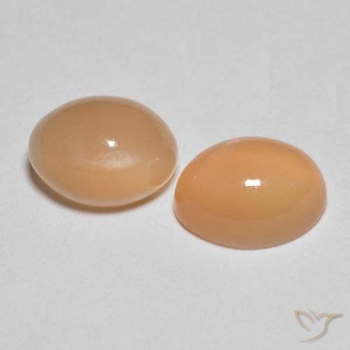 Pedras preciosas de Pedra da Lua Medium Light-Orange natural de 2.86 ct, oval, Translúcido