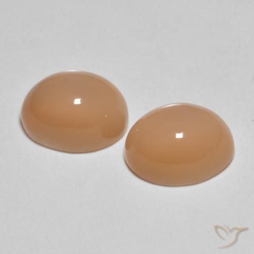 Pedras preciosas de Pedra da Lua pêssego laranja natural de 3.18 ct, oval, Translúcido