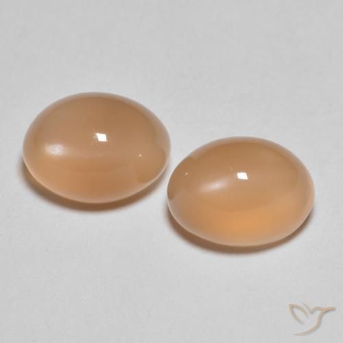 3.32ctw Natural Laranja Melão Pedra da Lua, oval, Translúcido