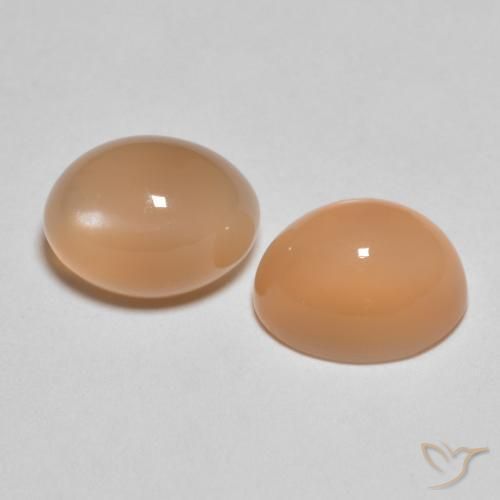 Pedras preciosas de Pedra da Lua Laranja Melão natural de 3.32 ct, oval, Translúcido