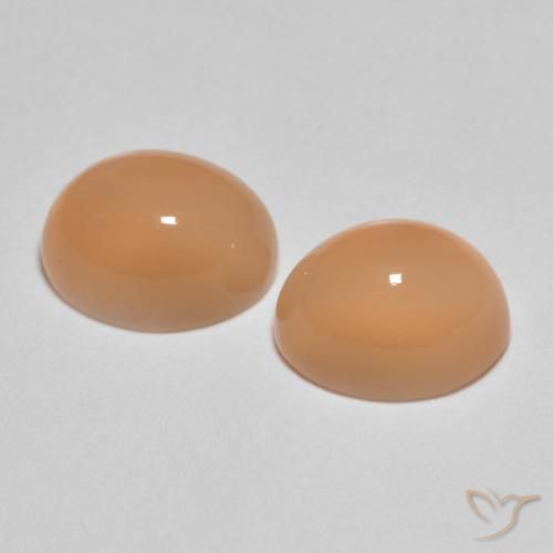 Pedras preciosas de Pedra da Lua Laranja Melão natural de 3.32 ct, oval, Translúcido