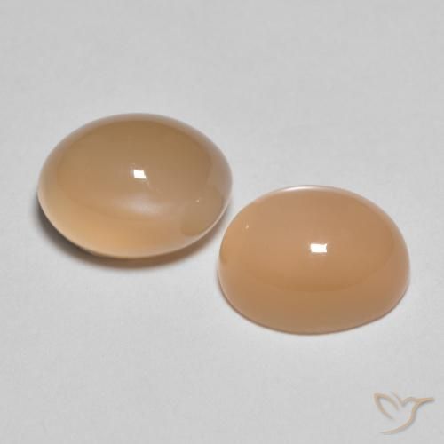 Pedras preciosas de Pedra da Lua Laranja Melão natural de 3.44 ct, oval, Translúcido