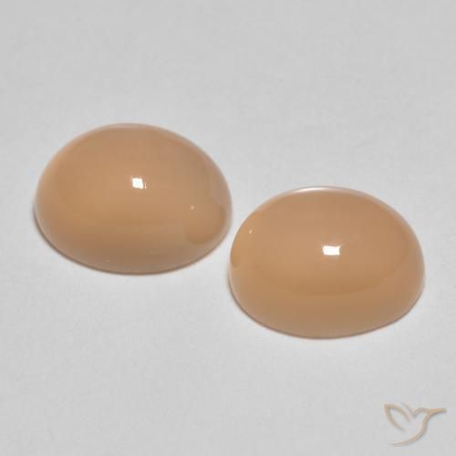 Pedras preciosas de Pedra da Lua Laranja Melão natural de 3.44 ct, oval, Translúcido