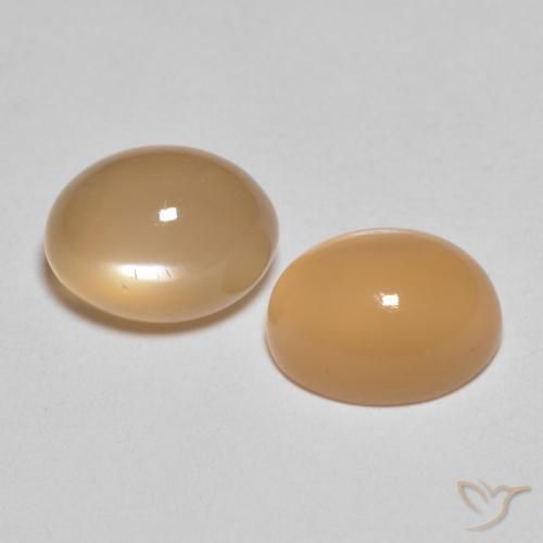 Pedras preciosas de Pedra da Lua pêssego laranja natural de 3.07 ct, oval, Translúcido
