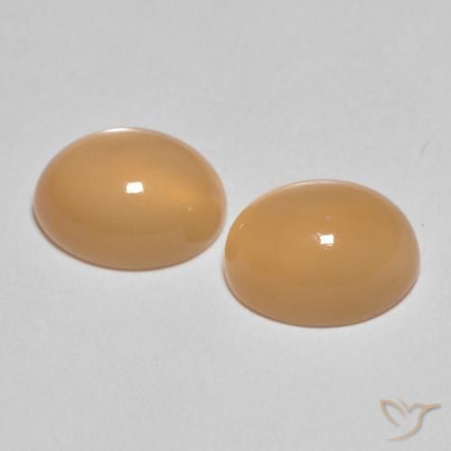 Pedras preciosas de Pedra da Lua pêssego laranja natural de 3.07 ct, oval, Translúcido