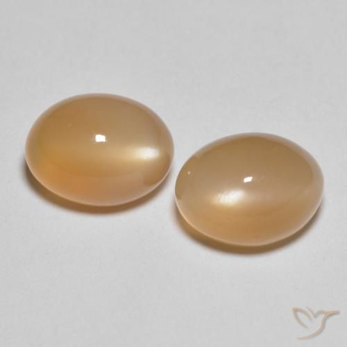 3.19ctw Natural Medium Light-Orange Pedra da Lua, oval, Translúcido