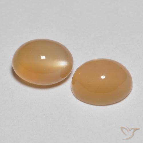Pedras preciosas de Pedra da Lua Medium Light-Orange natural de 3.19 ct, oval, Translúcido