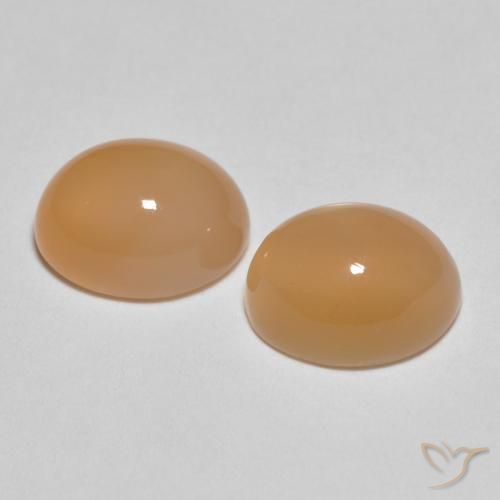 Pedras preciosas de Pedra da Lua Medium Light-Orange natural de 3.19 ct, oval, Translúcido