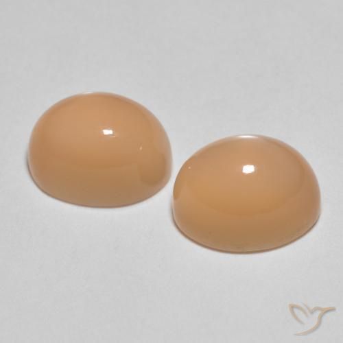 Pedras preciosas de Pedra da Lua pêssego laranja natural de 3.64 ct, oval, Translúcido