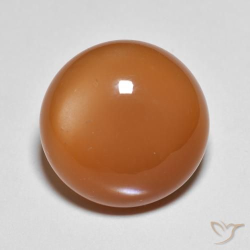 8.99ct Natural Laranja Médio Pedra da Lua, Redondo, Translúcido