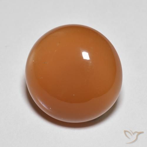 Pedra da Lua Laranja Médio Natural 8.99ct, Redondo, Translúcido