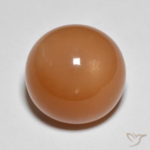 11.91ct Natural Laranja Médio Pedra da Lua, Redondo, Translúcido