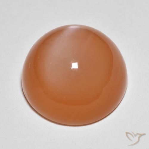 Pedra da Lua Laranja Avermelhado Claro Natural 18.54ct, Redondo, Translúcido