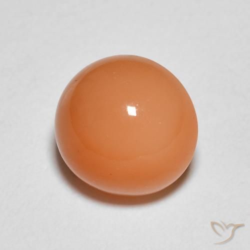 Pedra da Lua Laranja claro Natural 1.40ct, Redondo, Translúcido