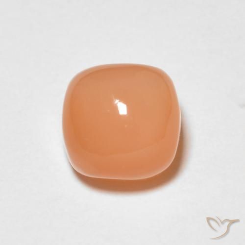1.51ct Natural Laranja claro Pedra da Lua, Almofada, Translúcido