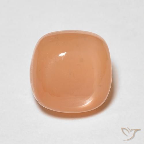 1.54ct Natural Laranja Melão Pedra da Lua, Almofada, Translúcido