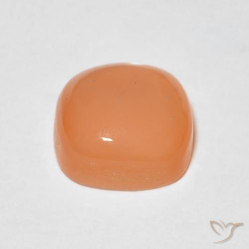 Pedra da Lua Laranja Melão Natural 1.54ct, Almofada, Translúcido