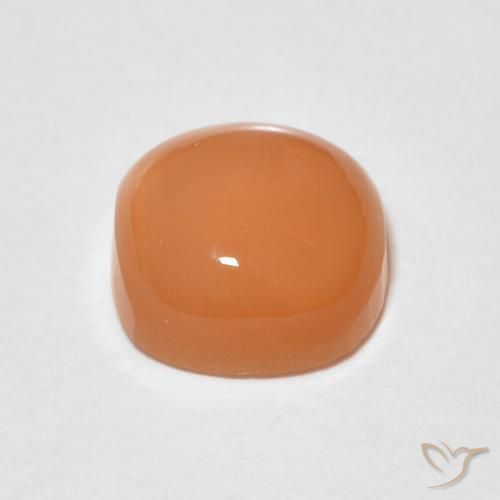 Pedra da Lua laranja avermelhado Natural 1.57ct, Almofada, Translúcido