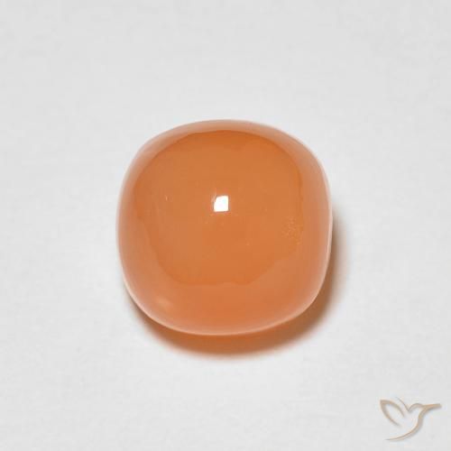 1.37ct Natural Damasco Laranja Quente Pedra da Lua, Almofada, Translúcido