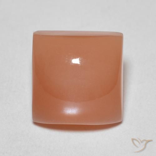 2.17ct Natural pêssego laranja Pedra da Lua, Quadrado, Translúcido