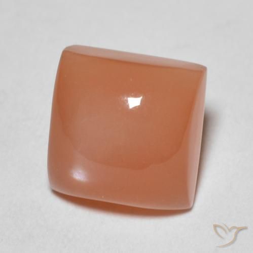 Pedra da Lua pêssego laranja Natural 2.17ct, Quadrado, Translúcido