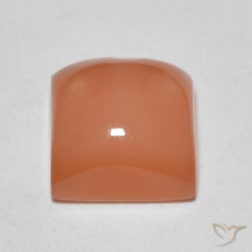 Pedra da Lua pêssego laranja Natural 2.17ct, Quadrado, Translúcido