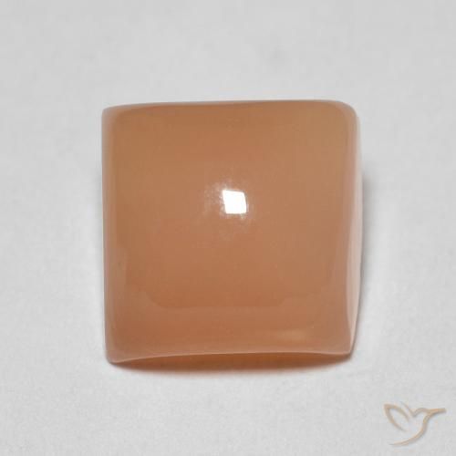 1.79ct Natural pêssego laranja Pedra da Lua, Quadrado, Translúcido