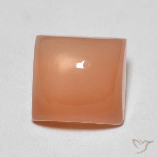 2.06ct Natural Laranja Melão Pedra da Lua, Quadrado, Translúcido