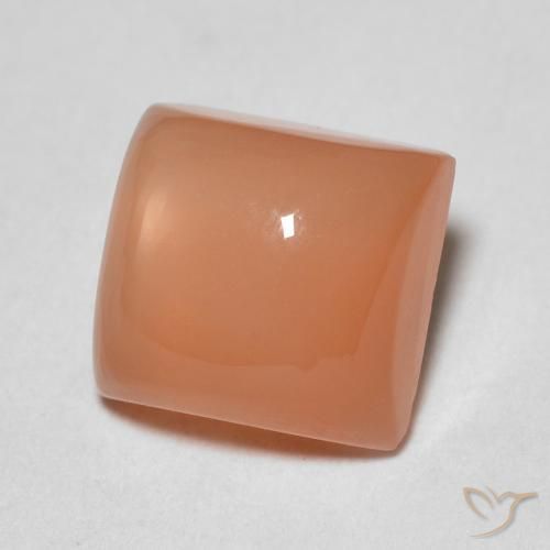 Pedra da Lua Laranja Melão Natural 2.06ct, Quadrado, Translúcido